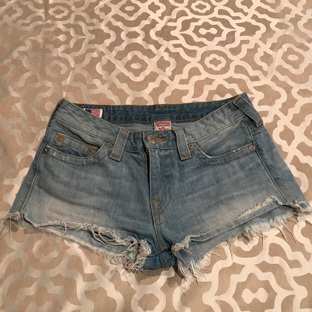 True Religion Dana Cut Off Jean Shorts